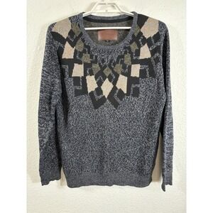 Zanerobe Sweater Mens 2XL Navy Monte Knit Pullover Crewneck Geometric Cotton New